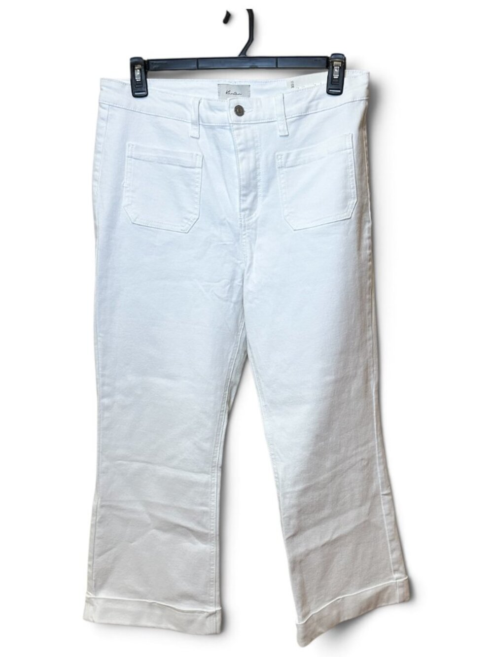 KanCan High Rise Relaxed Cropped Flare Jeans Pants Womens White Size 13 / 30
